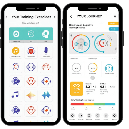 Hear To Say Mobile App - Training Exercises and Journey Dashboard